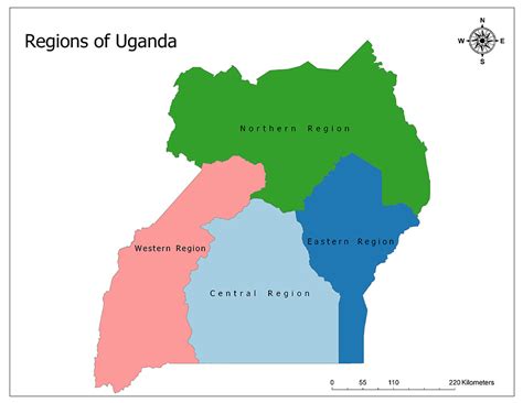 Uganda: Administrative Division (Regions and Districts).